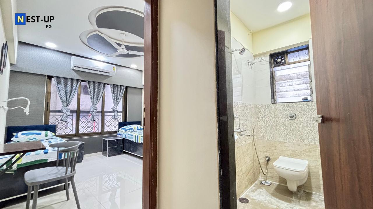 Three Sharing Bedroom with Attached Bath - Vile Parle West